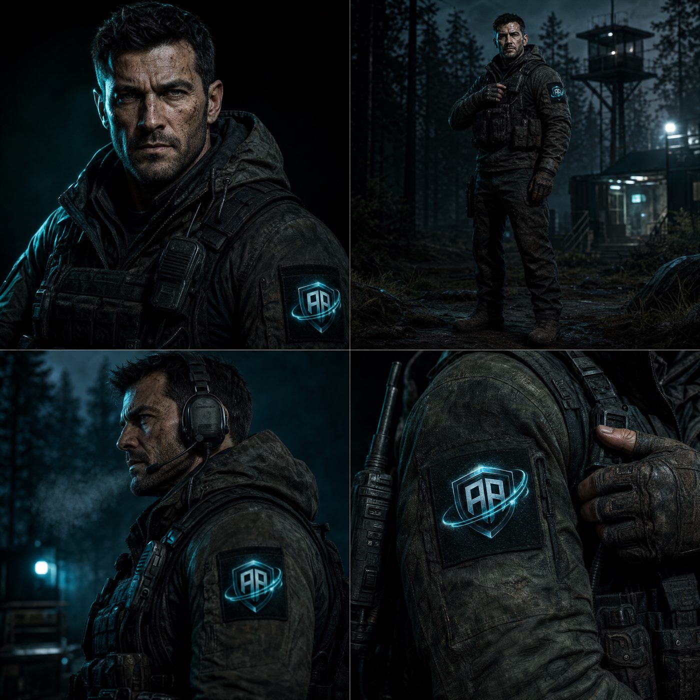 Admin Assist support operator in a dark tactical command setting